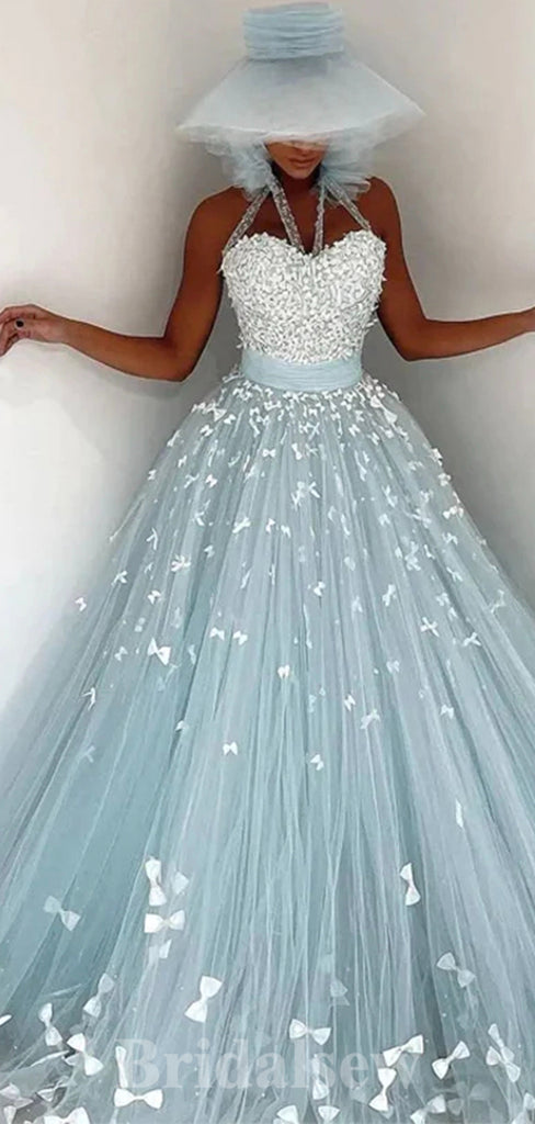Charming A-line New Unique Tulle Elegant Princess Long Women Evening Prom Dresses PD731