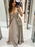 Charming A-line Sequin Sparkly Spaghetti Straps Elegant Long Prom Dresses PD353