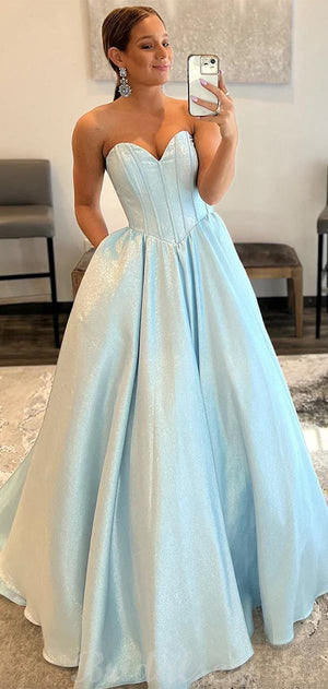 Charming A-line Unique Party Formal Long Prom Dresses, Ball Gown PD437