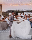 Charming Lace Appliques Mermaid Detachable Princess Classy Fairy Beach Vintage Long Wedding Dresses WD339