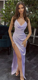Charming Lilac Mermaid Elegant Party Modest Women Long Evening Prom Dresses PD624