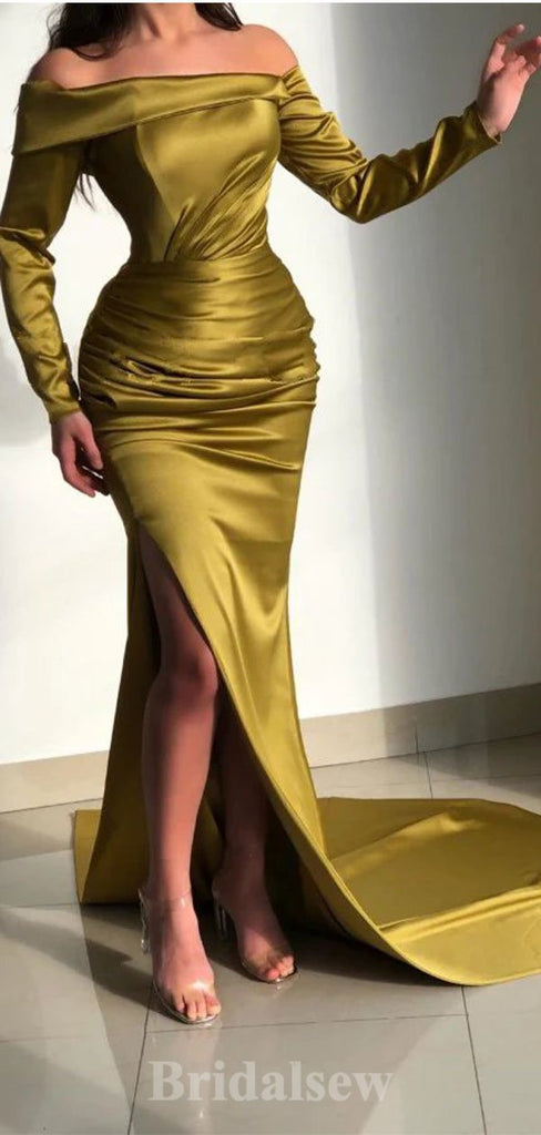 Charming Long Sleeves Elegant Mermaid Best Long Fashion Evening Prom Dresses, PD1241