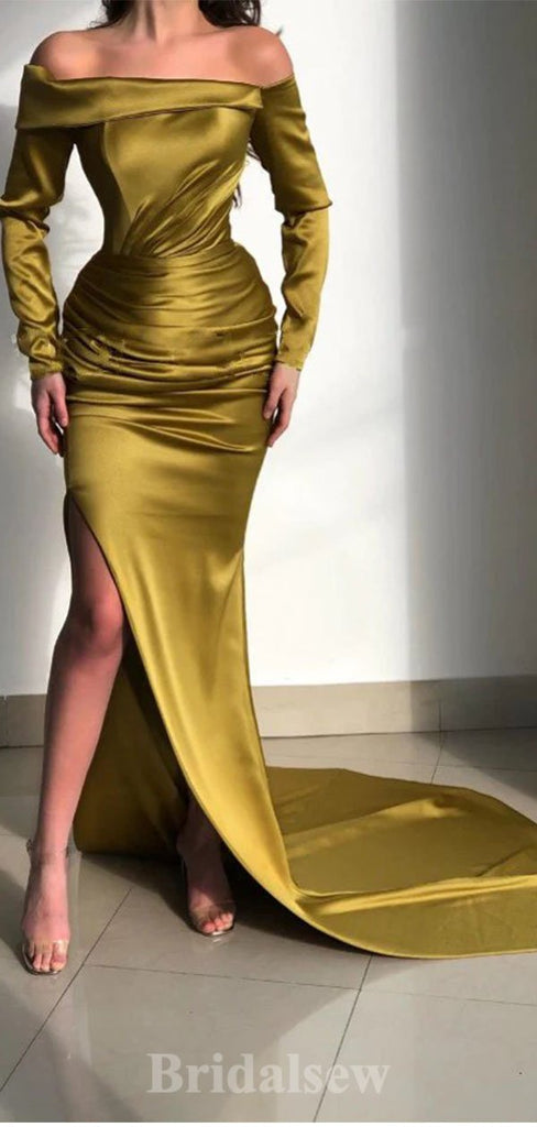 Charming Long Sleeves Elegant Mermaid Best Long Fashion Evening Prom Dresses, PD1241