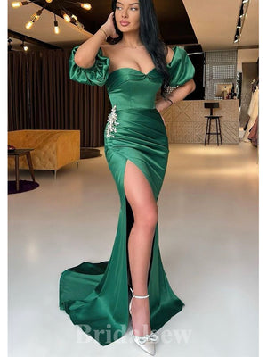 Charming Mermaid Green Popular Long Best Party Women Prom Dresses, Evening Dress PD673