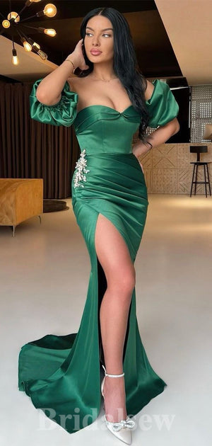 Charming Mermaid Green Popular Long Best Party Women Prom Dresses, Evening Dress PD673