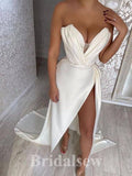 Charming Mermaid High Slit Unique Elegant Popular Evening Long Prom Dresses PD1139