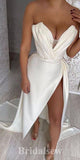 Charming Mermaid High Slit Unique Elegant Popular Evening Long Prom Dresses PD1139