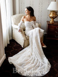 Charming Mermaid Luxurious Sexy Vintage Long Romantic Wedding Dresses WD418