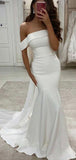 Charming Romantic Simple Mermaid Beach Wedding Dresses WD057
