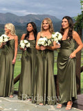 Charming Spaghetti Straps Simple Cheap Elegant Long Formal Bridesmaid Dresses BD174