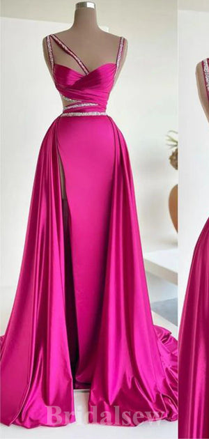 Charming Unique Stylish Glitter Modest Satin Best Long Women Evening Prom Dresses PD787