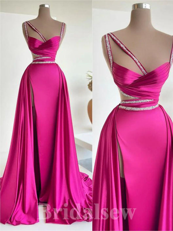 Charming Unique Stylish Glitter Modest Satin Best Long Women Evening Prom Dresses PD787