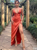 Charming V-Neck Sleeveless Simple Slit Women Formal Evening Long Prom Dresses PD565