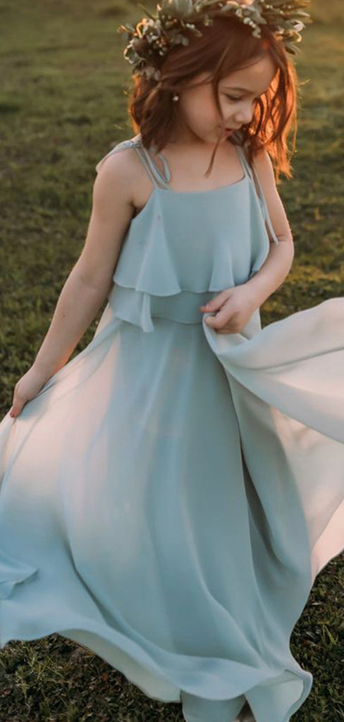 Chiffon Simple Hot Sale Soft Beach Flower Girl Dresses FG002
