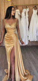 Custom Gold Unique Design Mermaid Elegant Modest Women Long Evening Prom Dresses PD612