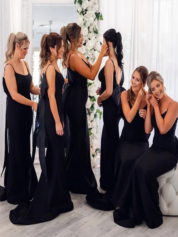 Discount Navy Blue Mermaid Long Bridesmaid Dresses BD010