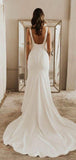 Elegant Mermaid Simple Romantic Custom Beach Vintage Long Wedding Dresses WD282