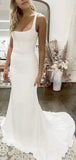 Elegant Mermaid Simple Romantic Custom Beach Vintage Long Wedding Dresses WD282