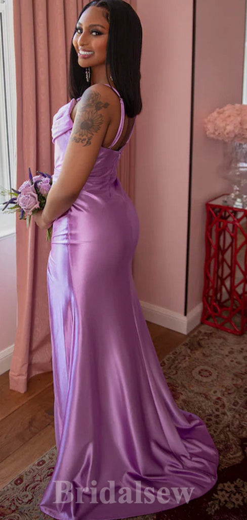 Elegant Spaghetti Straps Satin New Long Mermaid Party Women Evening Prom Dresses PD918