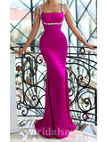 Fuchsia Mermaid Unique Best Modest Long Party Evening Prom Dresses, PD1222