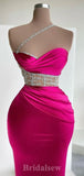 Fuchsia Mermaid Unique New Modest Long Stylish Evening Prom Dresses, PD1223