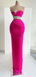 Fuchsia Mermaid Unique New Modest Long Stylish Evening Prom Dresses, PD1223