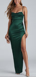 Green Simple A-line Spaghetti Straps Modest Party Long Prom Dresses, Evening Dress PD442
