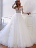 Long Sleeves Popular Elegant Garden Vintage Dream Beach Long Wedding Dresses WD224