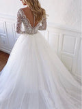 Long Sleeves Popular Elegant Garden Vintage Dream Beach Long Wedding Dresses WD224