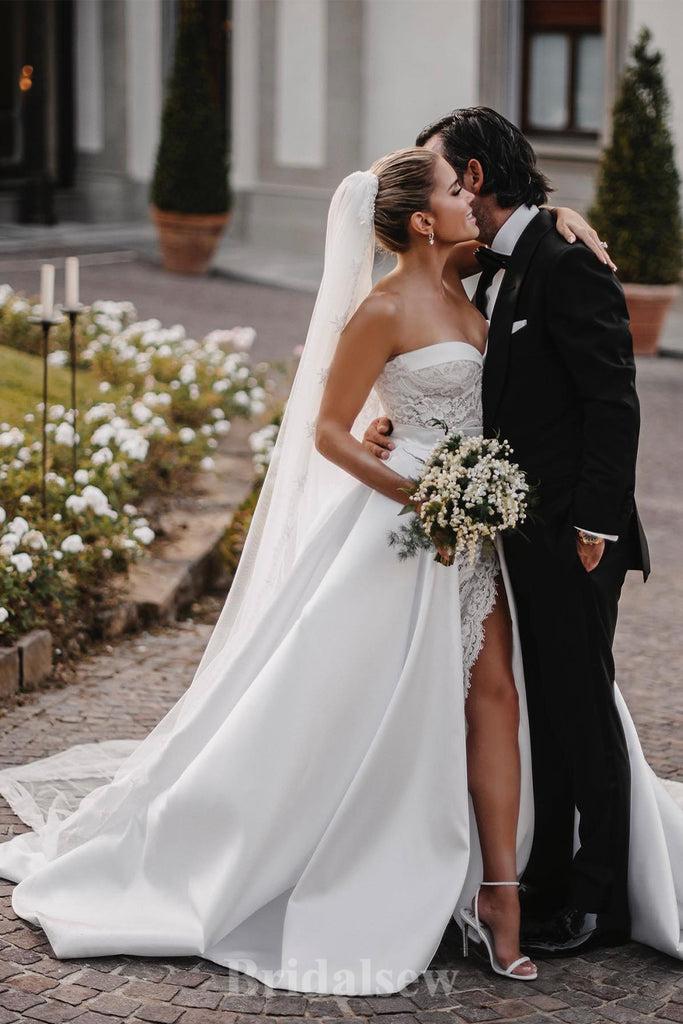 Luxurious Mermaid Detachable Classic Lace Country Beach Vintage Long Wedding Dresses WD396