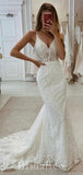 Luxurious Unique Lace Mermaid Fantasy Beach Vintage Long Wedding Dresses WD371