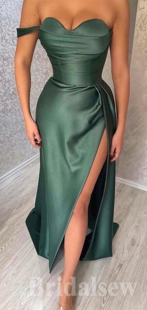 Mermaid Black Girl Sweatheart High Slit Satin Glitter Long Party Women Evening Prom Dresses PD693
