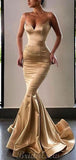 Mermaid Champagne Elegant Unique Party Prom Dresses, Prom Dress PD107