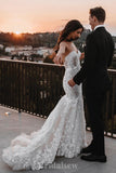 Mermaid Elegant Beach Vintage Long Unique Popular Lace Wedding Dresses WD351