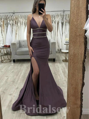 Mermaid Elegant Fashion Slit Glitter Long Women Evening Prom Dresses PD726