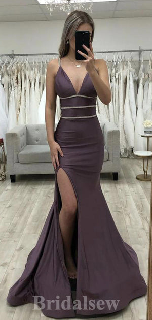 Mermaid Elegant Fashion Slit Glitter Long Women Evening Prom Dresses PD726