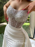 Mermaid Fashion Strapless Unique Stylish Party Evening Long Prom Dresses PD1133
