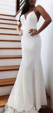 Mermaid Beach Spaghetti Straps Simple Romantic Wedding Dresses Online WD061