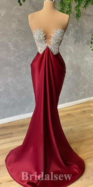 Mermaid New Unique Glitter Elegant Stylish Hot Evening Long Prom Dresses PD1116