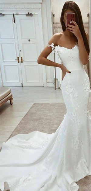 Mermaid Off the Shoulder Discount Elegant Wedding Dresses WD048