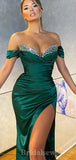 Mermaid Off the Shoulder Elegant Modest Long Stylish Evening Prom Dresses, PD1231