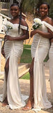 Mermaid Off the Shoulder Side Slit Formal Bridesmaid Dresses BD005