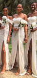Mermaid Off the Shoulder Side Slit Formal Bridesmaid Dresses BD005
