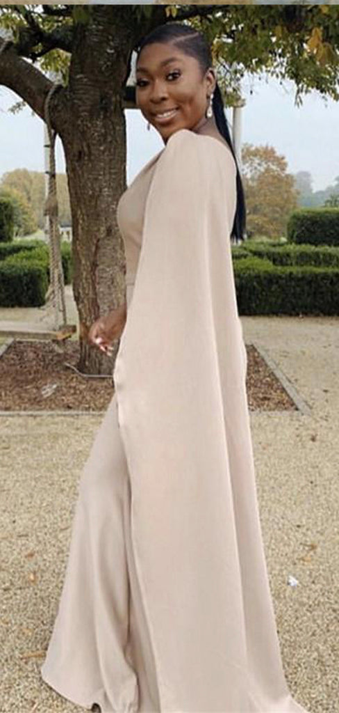Mermaid One Shoulder Satin Modest Wedding Guest Dresses, Long Formal Bridesmaid Dresses BD193