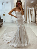 Mermaid Sequin New Stylish Garden Vintage Dream Beach Long Wedding Dresses WD498