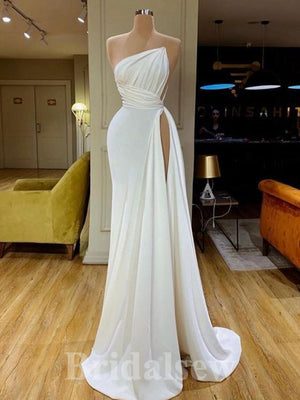 Mermaid Sexy High Slit Unique Formal Modest Long Evening Prom Dresses PD1081