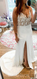Mermaid Spaghetti Straps Beach Top Lace Elegant Romantic Vintage Long Wedding Dresses WD382
