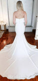 Mermaid Strapless Beach Simple Elegant Romantic Dream Vintage Long Wedding Dresses WD381