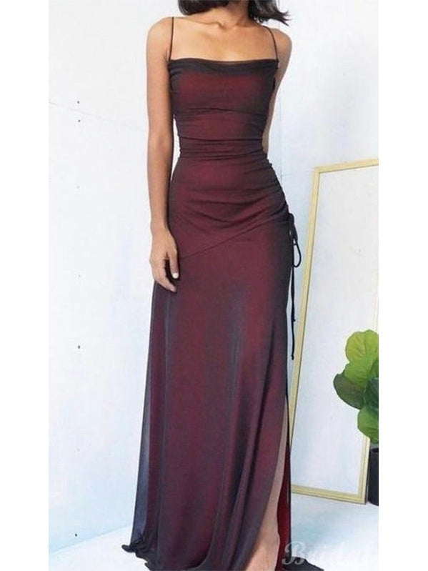 Mermaid Straps Simple Unique Popular Modest Long Evening Prom Dresses PD228