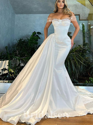 Mermaid Unique Elegant Vintage Dream Beach Long Wedding Dresses WD492